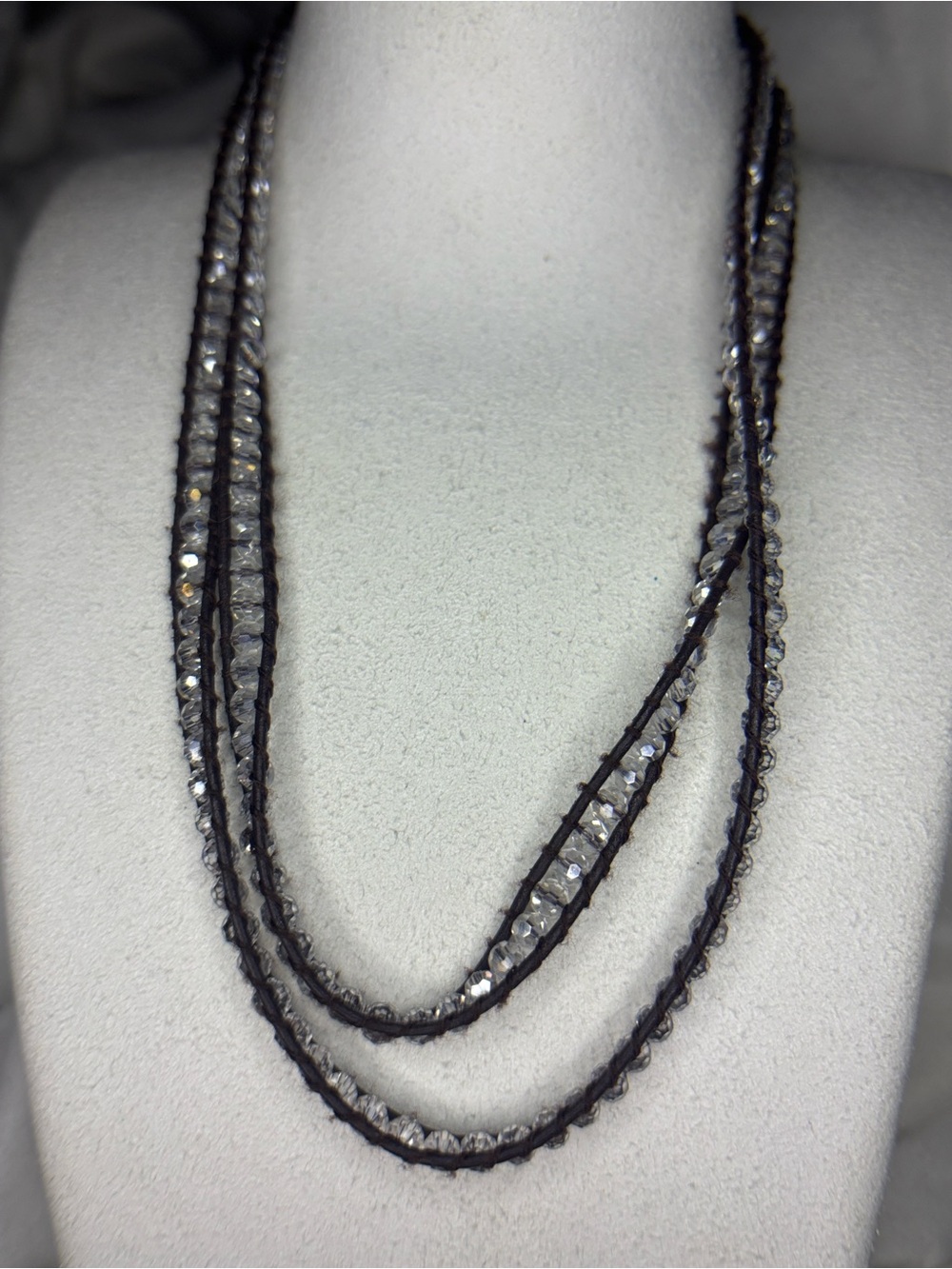 Victoria Emerson Multi-Strand Glass Aurora Crystal Wrap Necklace or Bracelet